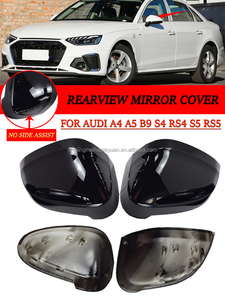 2024 sıcak satış parlak siyah dikiz aynası kılıf yan ayna kabuk için Audi A4 B9 2017 up A5/S5/RS5 2016 up bir çift - Product Image 4