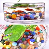 Kit de Guérison Reiki en Quartz Rose de 2-3 cm en Gros, Pierres Roulées Polies avec Gravier de 7 Chakras