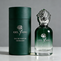 Flacon de parfum en verre rond personnalisé pas cher, transparent rose, 30 ml, 50 ml, flacon de parfum en verre 100 ml, flacon de parfum vide avec couvercle