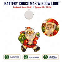 Lumière de fenêtre de Noël à piles avec ventouse et motif Père Noël en PVC