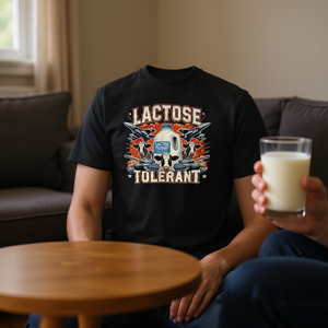 T-shirt a maniche lunghe per chi è tollerante alla lattosio, design sarcasmico e particolarmente specifico - Product Image 3