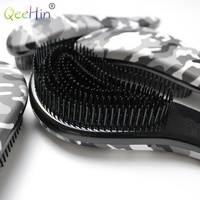 Brosse démêlante douce de haute qualité en gros, brosse démêlante à impression par transfert, peignes à cheveux personnalisés avec logo pour femmes