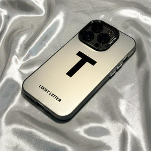 <span class=keywords><strong>W</strong></span> Black Lucky Letter Printing Electroplated Silver Key TPU PC Funda para teléfono móvil para Iphone X Xr Xs 11 12 13 14 15 16 17 Pro <span class=keywords><strong>Max</strong></span> - Product Image 4