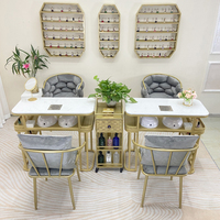 Ensemble d'équipements de salon de manucure de luxe Chaise de manucure et pédicure Mobilier de table de spa Offre groupée