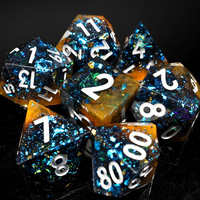 Jeu de dés DND 7 pièces, dés en résine à bords tranchants, dés polyédriques pour jeux de rôle, donjons et dragons, jeux de table RPG