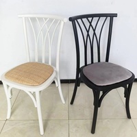 Chaises de salle à manger empilables en bois, style dossier, style campagne française, chaises pour mariage en plein air, ensembles de salle à manger pour bars et cafés