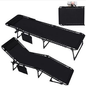 <span class=keywords><strong>Chaise</strong></span> longue de relaxation, <span class=keywords><strong>chaise</strong></span> longue pliable d'extérieur avec coussin amovible et poche, <span class=keywords><strong>chaise</strong></span> de bronzage portable - Product Image 4