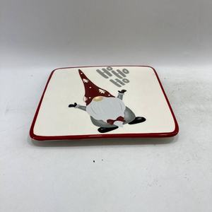 Plato cuadrado de cerámica de <span class=keywords><strong>8</strong></span> pulgadas para dulces de Papá Noel - Product Image 2