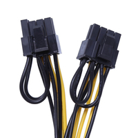 PCIE Kabel Catu Daya Adaptor Kartu Video Grafis, 8 Pin Ke Dual 8 (6 + 2) Pin VGA, Kabel Catu Daya Adaptor Kartu Video Grafis 0.2M