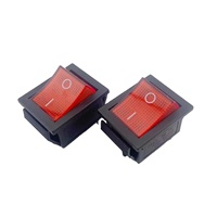 Offre Spéciale ZhaoFa Double Interrupteur à Bascule T105/55 DPDT ON-OFF avec Lampe Néon 16A 125VAC IP35 KCD4