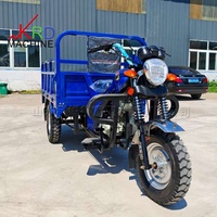 Tricycle utilitaire à essence 200cc durable à trois roues avec benne ouverte et châssis robuste pour la manutention et la livraison de matériaux industriels