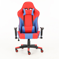 Silla giratoria de cuero ajustable estilo carreras modernas, silla ergonómica para computadora, silla para juegos de PC