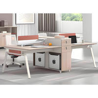 Ensemble de chaise et de bureau d'ordinateur en bois moderne, directement de l'usine, 1/2/3/4/6 places, bureau pour le personnel, table d'écran, ergonomique et durable