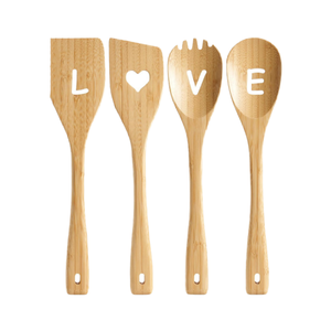 Ensemble d'ustensiles de cuisine pour le réchauffement de la maison Ustensiles de cuisine en bambou avec spatule Ensemble d'accessoires durables et écologiques - Product Image 4