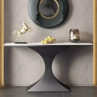 Table console d'entrée de luxe pour salon, design élégant, plateau en marbre, base en métal, BTCT001, pour la maison ou l'hôtel