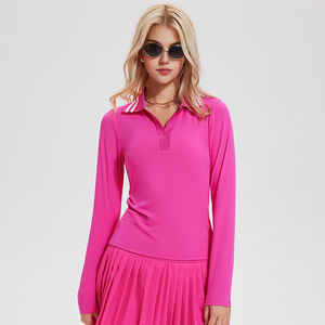 Chemise de sport classique à manches longues pour femmes Nylon Spandex Sustainable Golf Tennis Pullover Sweatshirt - Product Image 5