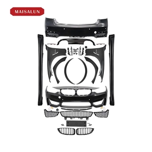 Bumper Bumpers Body Kit per <span class=keywords><strong>BMW</strong></span> <span class=keywords><strong>3</strong></span> <span class=keywords><strong>serie</strong></span> F30 Upgrade a <span class=keywords><strong>M3</strong></span> 1:1 Bodykit largo con paraurti a griglia minigonne laterali parafango - Product Image 2