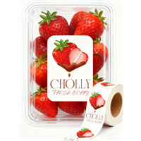 Étiquettes alimentaires auto-adhésives privées personnalisées rouleau d'autocollant d'emballage de boîte de fruits frais étanche impression CMJN étiquette de boîte de mise en conserve