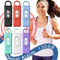 Alarme personnelle portable 130 dB avec double tube lumineux, dispositif d'alarme de panique SOS et d'autodéfense, porte-clés de sécurité d'urgence