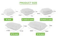 Boîte d'emballage alimentaire biodégradable en amidon de maïs pour pâtes et nouilles, compatible micro-ondes, sans BPA, robuste, avec couvercle pour emporter