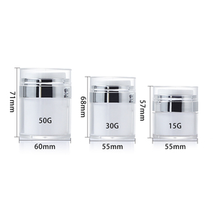 Récipient de soins de la peau cosmétique vide pot de crème rond sans air acrylique - Product Image 4