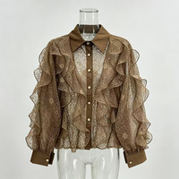 Chemisier Haut de Gamme Ample à Manches Bouffantes, Nouvelle Collection Printemps-Automne 2026, Style Vintage Tendance, Chemise Élégante à Col Revers pour Femme