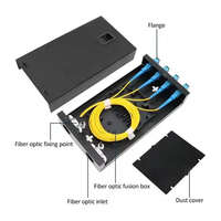 4-Port-Leergehäuse für ODF, Outdoor 4FO Glasfaser SC/FC Patchpanel, Mini-ODF mit 4 Anschlüssen, Wandmontage-Glasfasergehäuse für FTTH