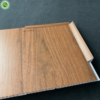 Material De Construcción Panel De Revestimiento De Pared Paneles De Hojas De Madera Pvc Cuadrado Contemporáneo Apartamento PVC Techos De Plástico En Guangzhou