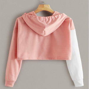 <span class=keywords><strong>Felpa</strong></span> <span class=keywords><strong>con</strong></span> Cappuccio Corta Personalizzata Loveda <span class=keywords><strong>con</strong></span> Etichetta Privata, <span class=keywords><strong>Rosa</strong></span> e <span class=keywords><strong>Bianca</strong></span>, Manica Lunga, <span class=keywords><strong>con</strong></span> Paillettes Glitterate e Coulisse per Donne - Product Image 2