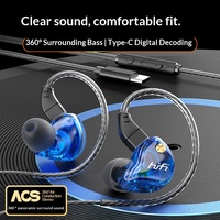 Casque filaire Vicsound Type-C avec subwoofer, annulation active du bruit (ANC), son stéréo HiFi, design sportif, téléphones mobiles 3,5 mm, 1,2 m