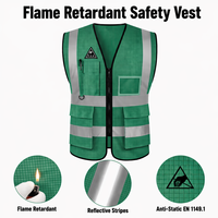 Gilet de travail respirant haute visibilité réfléchissant, multi-poches zippées, diverses couleurs pour la construction, les salles blanches et les sites industriels