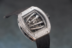 Montre classique incrustée de diamants de haute qualité, boîtier en acier inoxydable, montre en toile, montre décontractée pour homme, montre tourbillon - Product Image 4