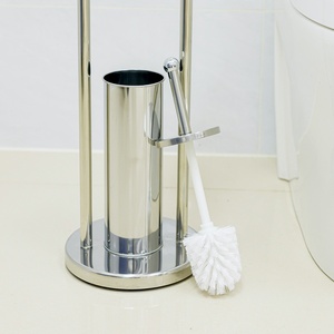 <span class=keywords><strong>Portarotolo</strong></span> per Carta Igienica Ovale in Acciaio Inox Stile Americano con Scopino per WC da Bagno - Product Image 4