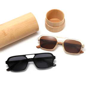 2025 gafas de sol Unisex de alta calidad de moda gafas de sol Retro transparentes para mujeres logotipo personalizado hombres gafas de sol de doble puente - Product Image 3