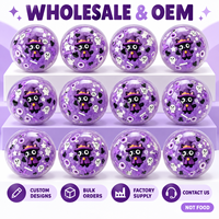 Jouet anti-stress Squishy chat sorcier violet fait main pour Halloween, à rebond lent