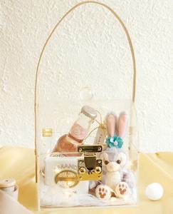 Lujo hueco cuadrado claro acrílico mujer noche embrague playa caja de almacenamiento bolsa con correa - Product Image 2