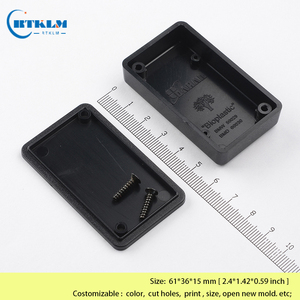 Caja negra de plástico para electrónica, carcasa de empalme de abs, caja de control pequeña para diseño de proyecto PCB, 61x36x15mm - Product Image 2