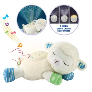Elektronik sevimli hediyeler için isteğe özel peluş oyuncak bebek uyku koyun oyuncak çocuklar için dolması hayvan oyuncaklar peluş