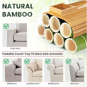LG Factory Wholesale sofá consola portavasos organizador Buddy couchbar sofá reposabrazos bandeja bocadillo bambú sofá portavasos bandeja - Product Image 3