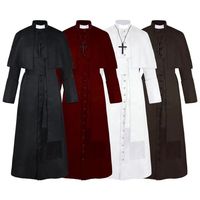 Robe de moine médiévale Costume adulte avec capuche Halloween Cosplay cape de prêtre pour la foire de la Renaissance assistant gothique
