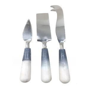 Juego de cubiertos duraderos de 3 piezas con mango de mármol Cuchillos de queso sostenibles ecológicos para obsequios - Product Image 1