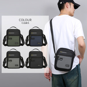 Men's Crossbody Bag Oxford Cloth Water Resistant Small Shoulder Bag For Daily Use Gray Black Green Dark Blue - Product Image 1