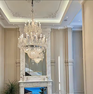 Zeal Lighting, luces colgantes, escalera de hotel, diseño de vidrio grande, villa, techo led, candelabro de cristal moderno - Product Image 3