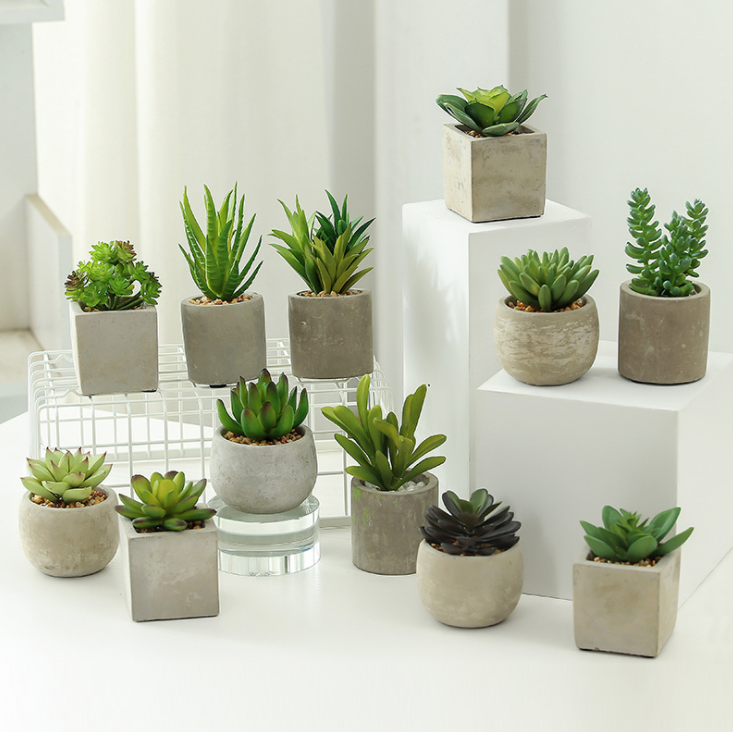 mini decorated plastic flowers Flower arrangement accessories artificial succulent plants