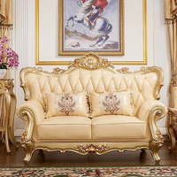 Canapé de luxe sectionnel 1123 en cuir véritable doré, style antique et moderne, très demandé au Nigeria