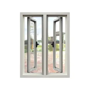 High Quality Hurricane Impact Proof Double Tempered Full Glass Casement Window Double Casement Window