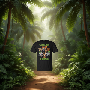 T-shirt Squad Of The Wild And Three Birthday, imprimé animaux de la jungle, taille enfant - Product Image 3