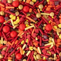 Hochwertige Essbare Kuchenstreusel-Mischung Rot Orange Gelb Gold Blattstreusel zur Kuchendekoration