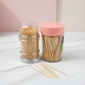 Großhandel Bambus-Zahnstocher in Plastikdose Lebensmittelqualität Natürliche Bambus-Zahnstocher Hersteller - Product Image 1