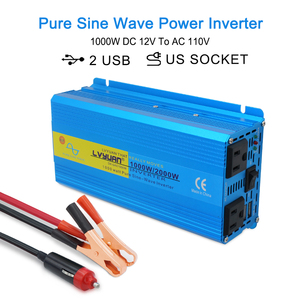 UPS Doméstico de 1000W/2000W, Onda Sinusoidal Pura, 60HZ, 12V a CA 110V, Convertidor de Corriente con Enchufe Americano, Monofásico, con Doble Puerto USB - Product Image 2